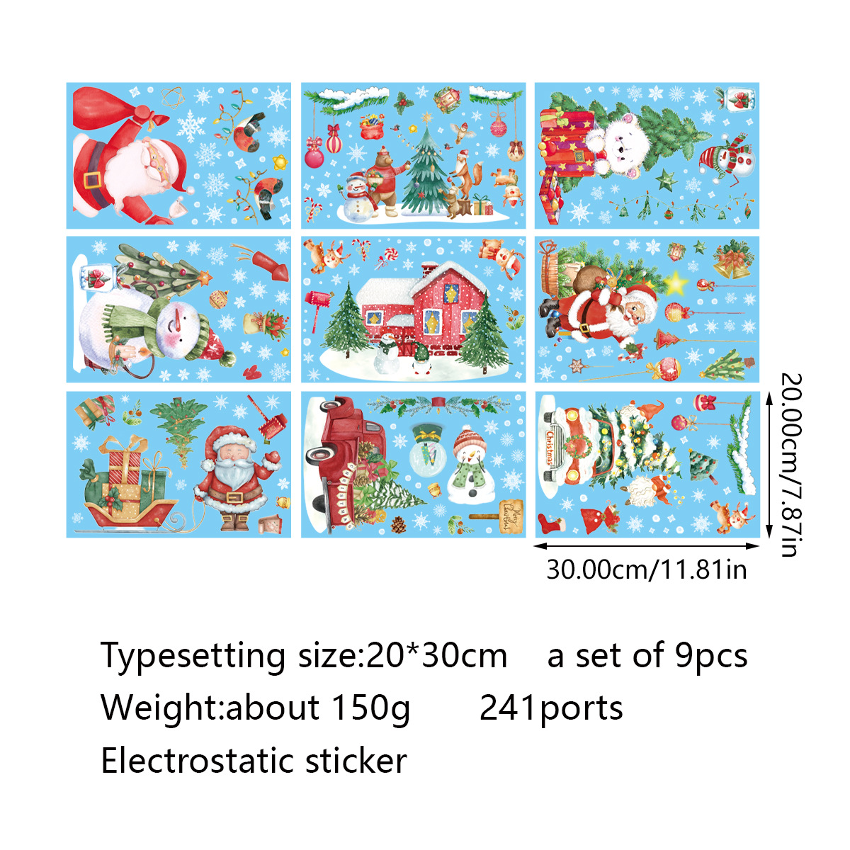 Acuarela Santa Claus 9 sets