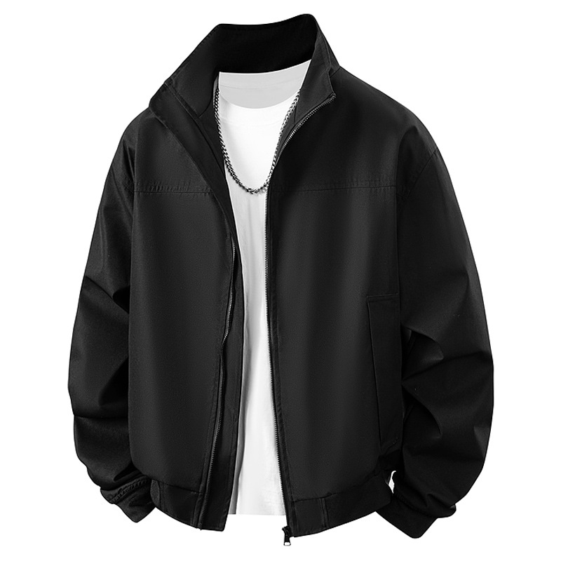 Casual chaqueta de cuello vertical de estilo americano transfronterizo primavera y otoño chaqueta holgada coreana chaqueta de tendencia de hombre chaqueta de tamaño grande