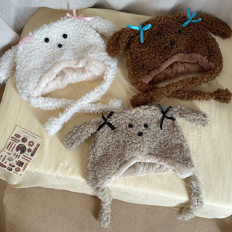 Lazy Holiday~Shop/Teddy Hairy Cartoon Cute Gloves Hat Scarf 3-Piece Set for Autumn and Winter Warmth_voghion.com