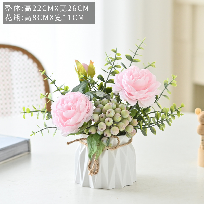 小众清新花桌面摆件假花客厅茶几装饰花餐桌花摆花绢花摆设无|undefined