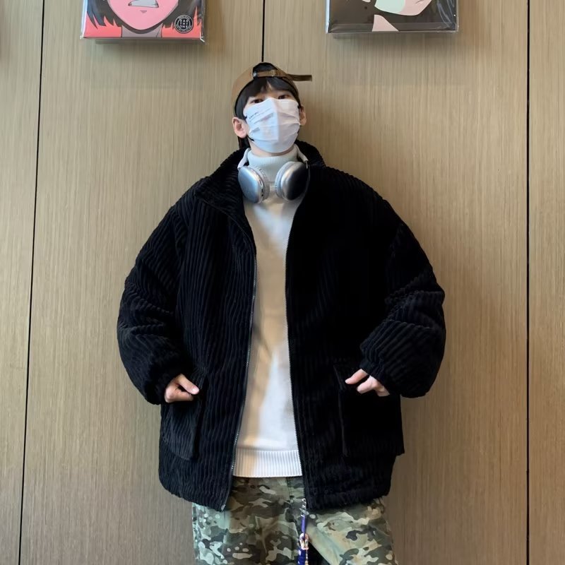 (2개) 일본 빈티지 코듀로이 재킷 유행 브랜드 PI SHUAI 프라이드 스트리트 남자의 가을과 겨울 캐주얼 느슨한 유행 작업 자켓