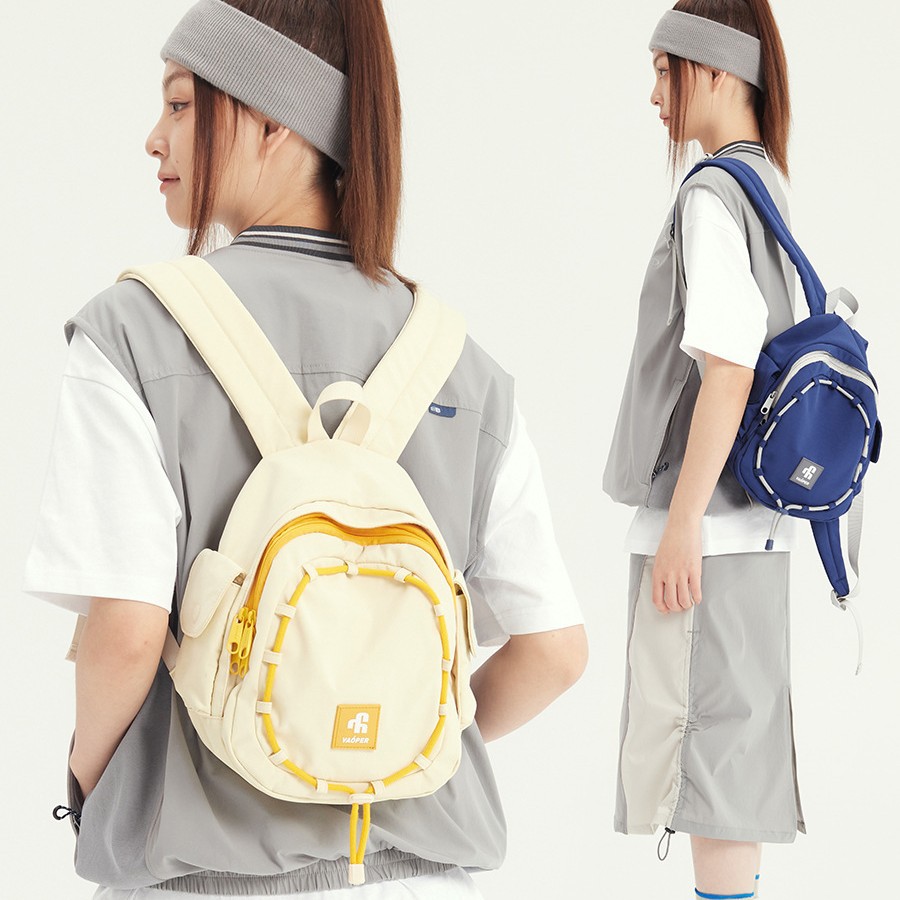 VAOPER Feed Brand Goose Egg Small Schoolbag Women's Casual All-match Mini Backpack for College Students Men's Lightweight Travel Backpack
