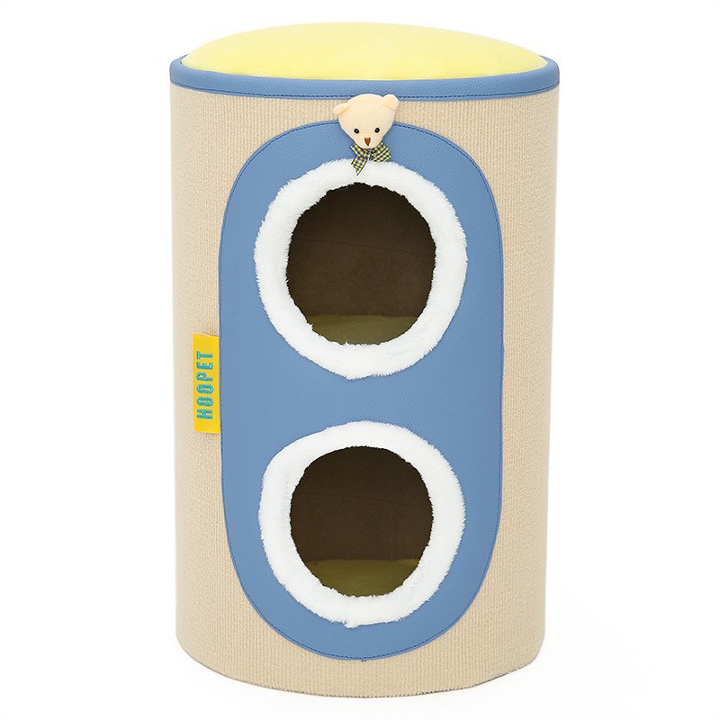 Marco de escalada para gatos, nido para gatos, árbol para gatos, todo en uno, agujero para árbol para gatos de varias capas, tabla de raspado para gatos de doble capa de invierno, casa para gatos de invierno, cálido en invierno
