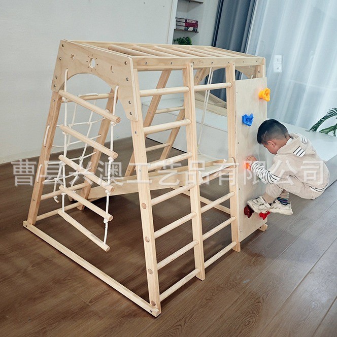 Transfronterizos de madera para niños climbing rack indoor parque infantil climbing rack montessori climbing juguetes diapositivos para niños