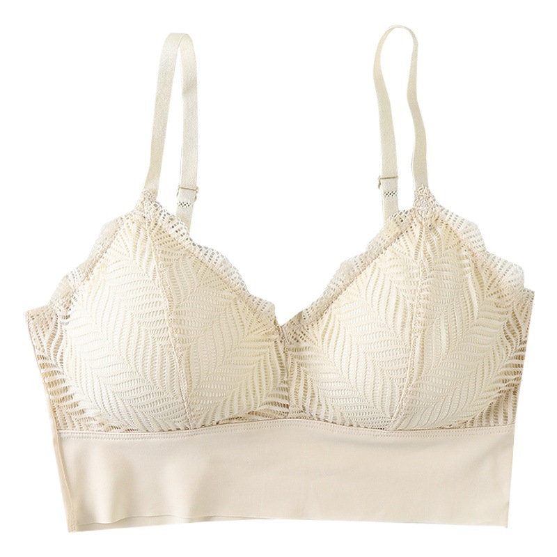Correa chaleco-estilo inalámbrico Sujetador push up verano simple seda de hielo sin costuras envuelto pecho luz taza ropa interior de las mujeres