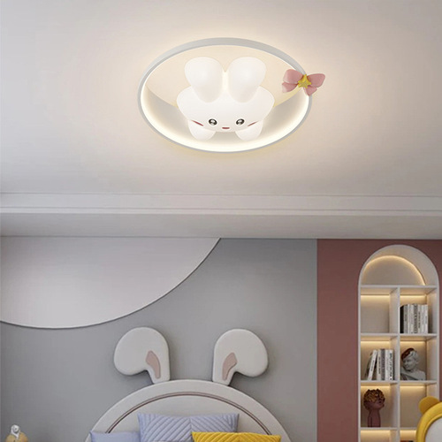 儿童房灯创意款卧室灯具高级感全光谱防蓝光卡通女孩房间吸顶灯饰