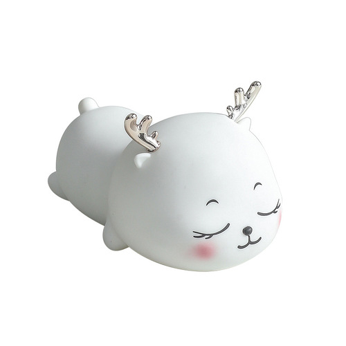 Creative Cute Deer LED Sleeping Lamp USB Rechargeable Colorful Pat Night Light Bedroom Bedside Atmosphere Sleeping Lamp