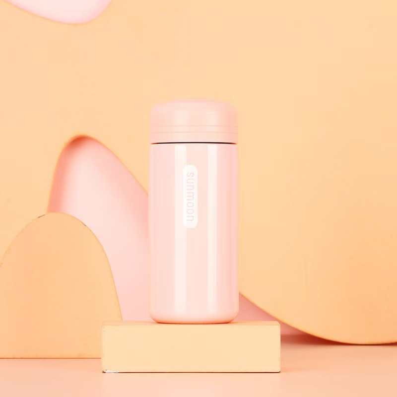 Cubierta de grano de madera de estilo japonés 304 taza de vacío de acero inoxidable mini compartimiento de té taza de bolsillo regalo de oficina de negocios taza de agua al por mayor