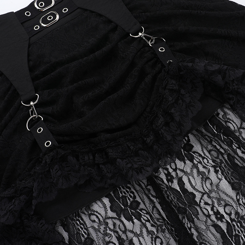 Autumn Lace Irregular Asymmetric Sexy off the Shoulder Tassel Top for Women