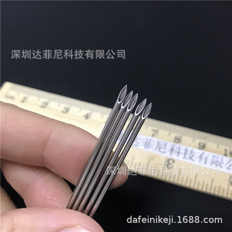 医用304不锈钢毛细管 斜口削尖 菱形磨尖 金属穿刺钢针代加工