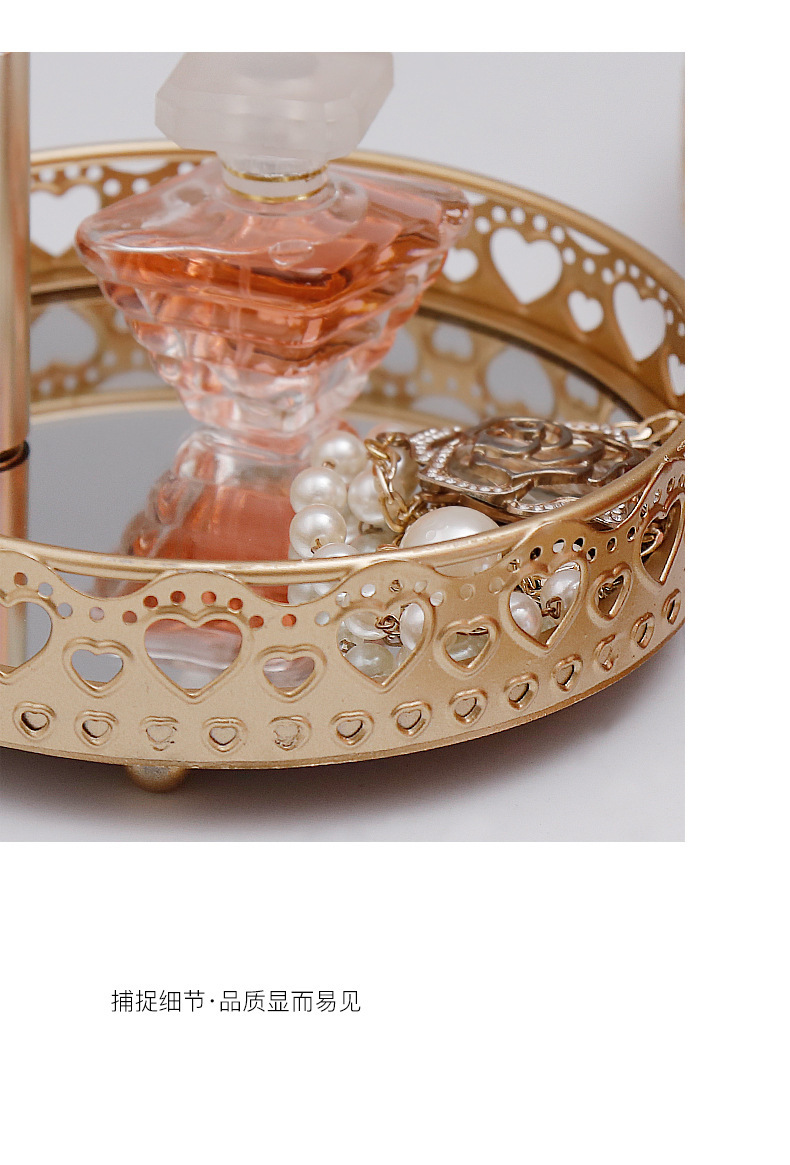 Wholesale Iron Mirror Shelf Round Storage Tray Nihaojewelry display picture 5