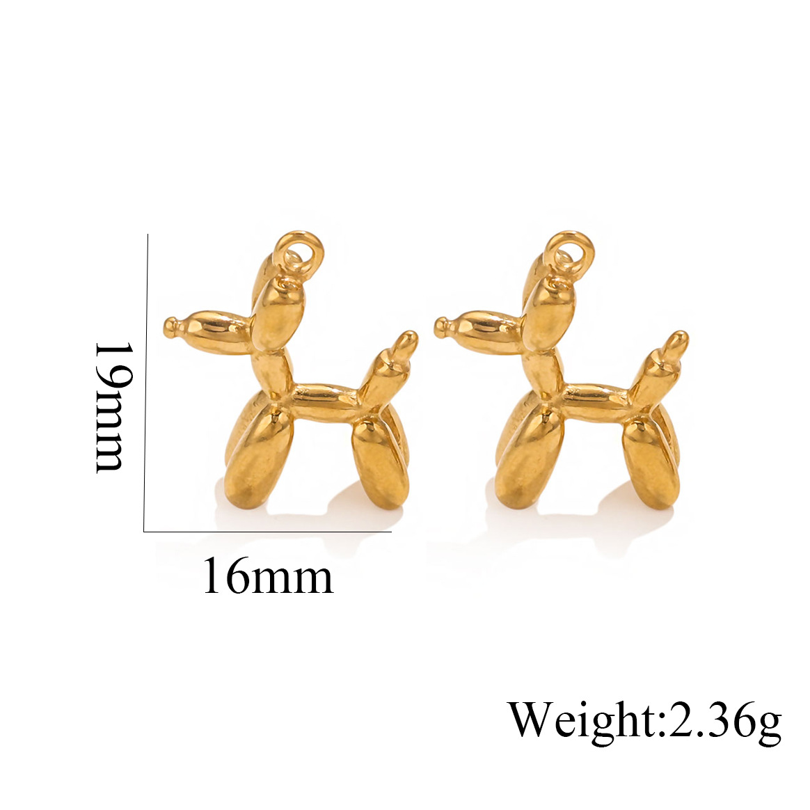 Colgante de cachorro de acero de titanio hip-hop simple y de moda lindo colgante de perro con globo tridimensional marca de marea colgante de joyería de bricolaje