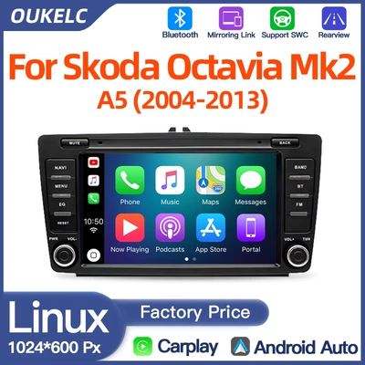 7inch Volkswagen Suitable for Skoda Octavia Mk2 A5 In-Car Central Control Large Screen Navigation Carplay Player