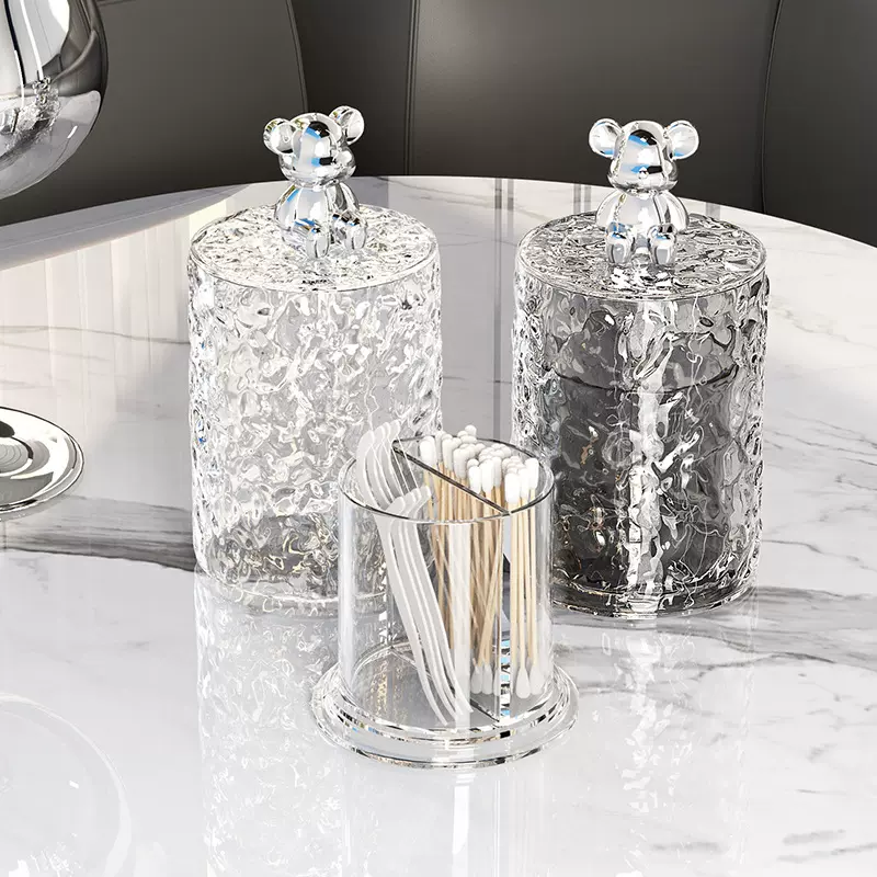 牙签盒高级感冰川纹家用客厅防尘收纳盒牙签罐牙线罐棉签盒牙签筒