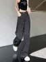 西蒙莱纳美式竖条纹牛仔裤