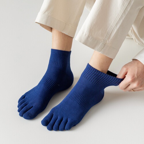 Five-finger socks men's mid-calf socks spring and autumn cotton sports tabi socks anti-odor athlete's foot men's socks new product