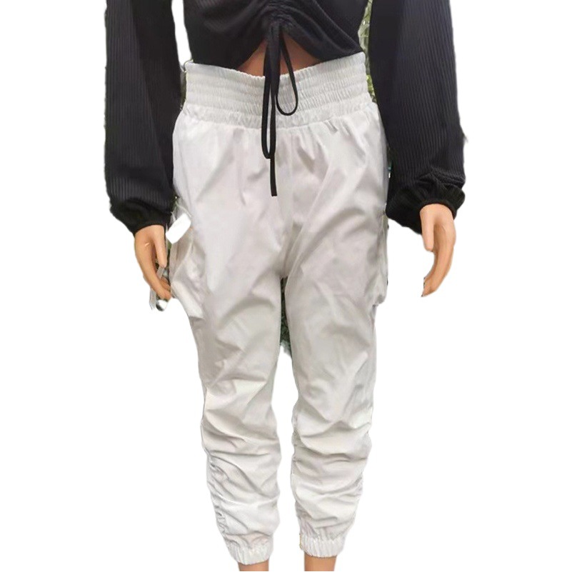 Pantalones Cargo con Cintura Alta para Mujer de Algodón para Otoño e Invierno