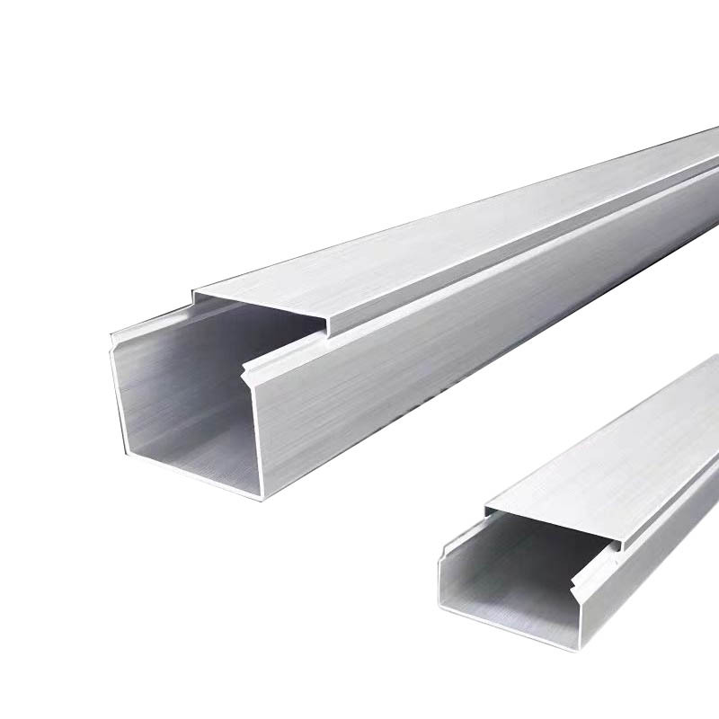 供应铝合金线槽100*50明装方形外开穿线槽防火阻燃金属卡扣电缆电