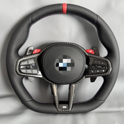 Suitable for Bmw 12345678 Series F g Chassis G20G30 Modification and Upgrade Cs Car Steering Wheel Assembly (Steering wheel) - black