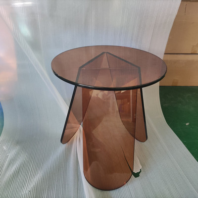 Shenzhen Manufactor customized Acrylic Tea color transparent tea table Soft loading space decorate grey Table