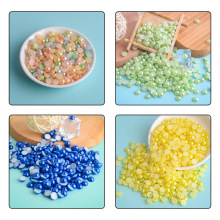 仿珍珠半圆珠子彩色散珠树脂钻DIY手工装饰配件 美甲手机壳材料包