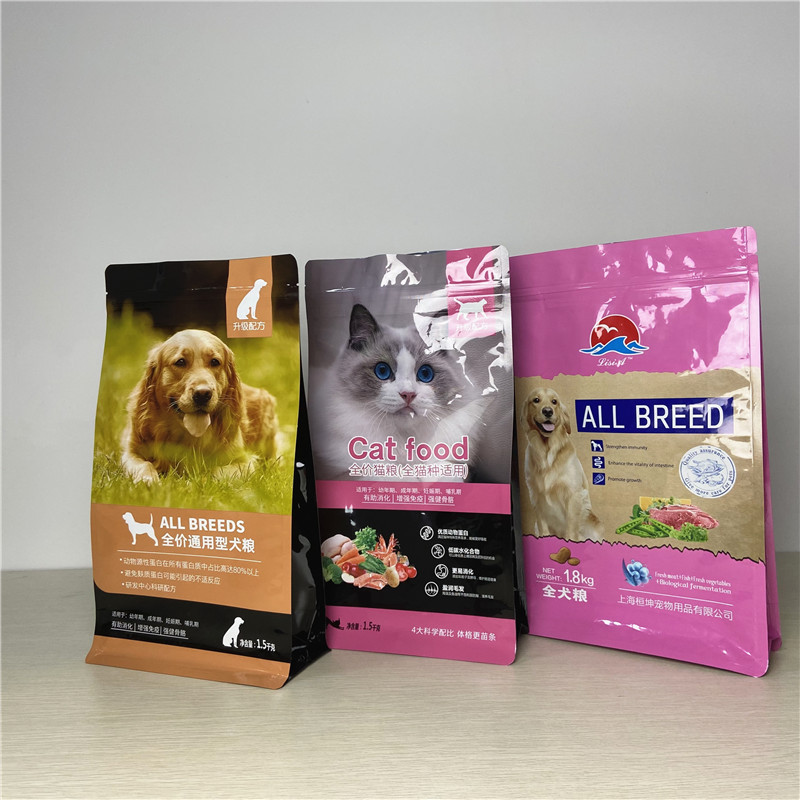 Ready Stock Supply of Pet Snack Bags, Large-Capacity Cat Food and Dog Food Eight-Side Sealing Bags, Self-Standing Self-Sealing Snack Bags, Food Grade