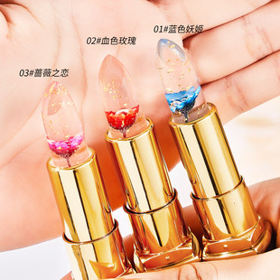 Thousands of colors and thousands of colors of flowers lipstick jelly temperature change color change gold foil lipstick moisturizing moisturizing and improving complexion manufacturers