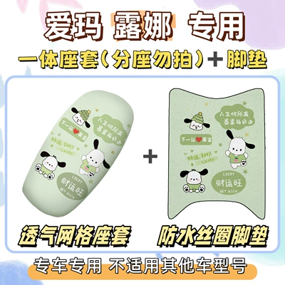 2024 Silk Loop Waterproof Foot Mat: Electric vehicle foot mat - seat-cover-breathable-mesh-foot-pad-free-velcro-pacha-dog-green-emma-luna