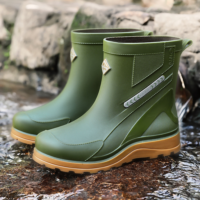 Botas de Lluvia de Tubo Medio para Hombre de PVC, Impermeable y Ligero, para Pesca y Cocina image 1