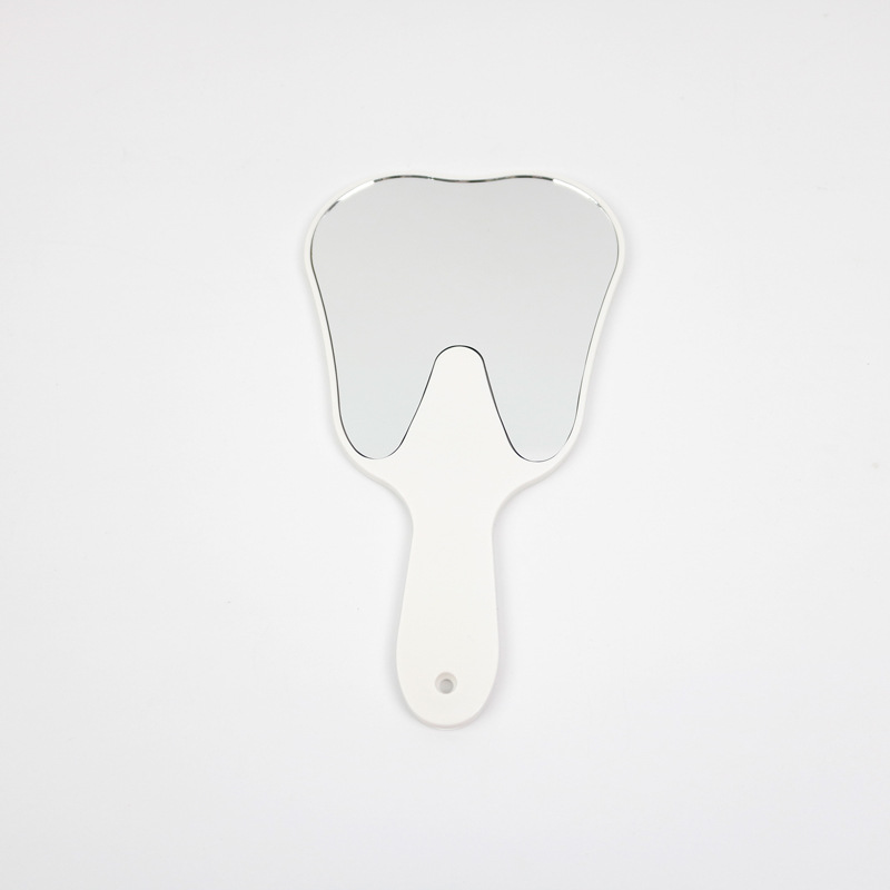 Dental espejo de la joyería del diente espejo de la Clínica oral pequeño espejo redondo de la joyería espejo cosmético en forma de diente espejo pequeño