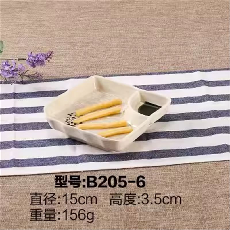 鍋レストランもちもち小肉皿、特殊フェンネル揚げ物皿、メラミン業務用スナックディップ皿|undefined