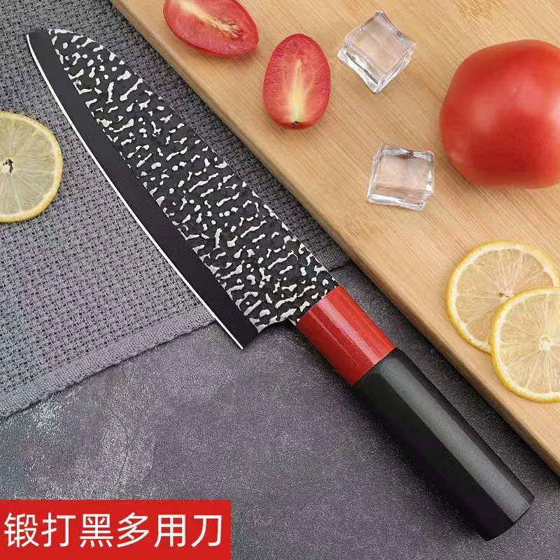 Cuchillo de cocina de acero inoxidable, cuchillo de cocina doméstico, cuchillo de corte de carne, cuchillo de forja de doble propósito para dormitorios