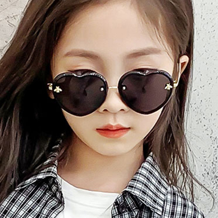 Love Bug Children's Sunglasses 2021 New Cartoon Aviator Sunglasses for Girls Cute Fashion Sunglasses Personality