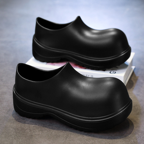 Spring Trend High-Lift Thick Sole Big Head Shoes for Men, Summer Outwear Casual Fashion One-Piece Men's Shoes Half Slippers