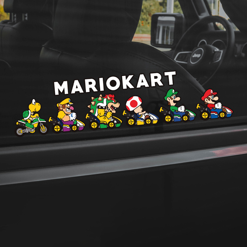 Foreign Trade Super Mario Creative Cute Game Car Sticker Motorcycle Electric Vehicle Reflective Scratch Blocking Sticker
