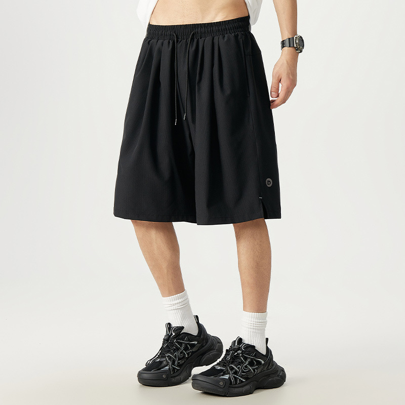 American High Street Heavyweight Elastic Waist Casual Shorts Men's Summer Ins Trendy Brand Loose Straight Five-Point Pants