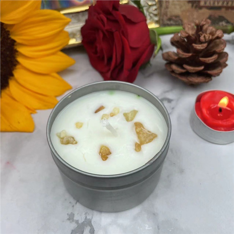 Vela de cera de soja para aromaterapia, salvia, cedro, madera sagrada, rosa, lavanda, purificación interior, lata de aluminio, tabletas de cera para aromaterapia
