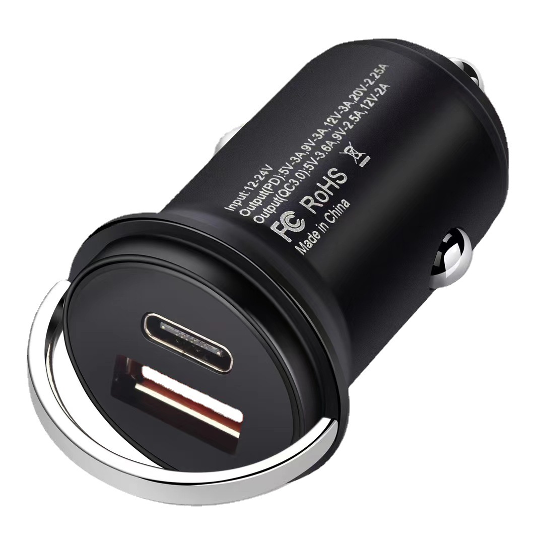 QIHANG 跨境爆款PD45W+USB18W双口超级快充车载充电器 厂家批发