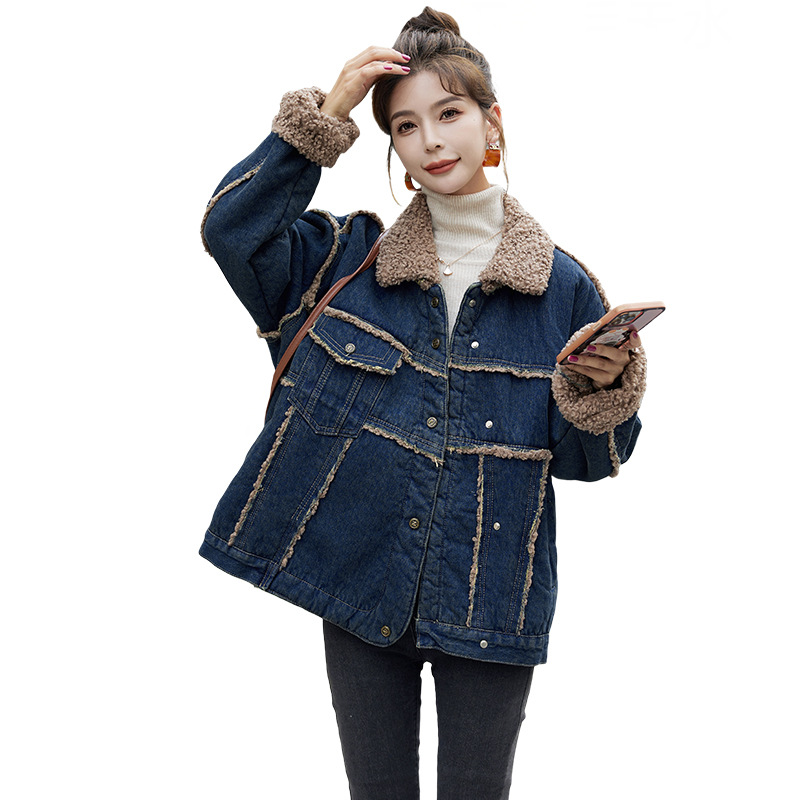 Giacca da donna per autunno e inverno piccola più velluto nuovo grasso mm grande taglia per coprire la pancia e farti sembrare sottile cappotto di lana di agnello_voghion.com