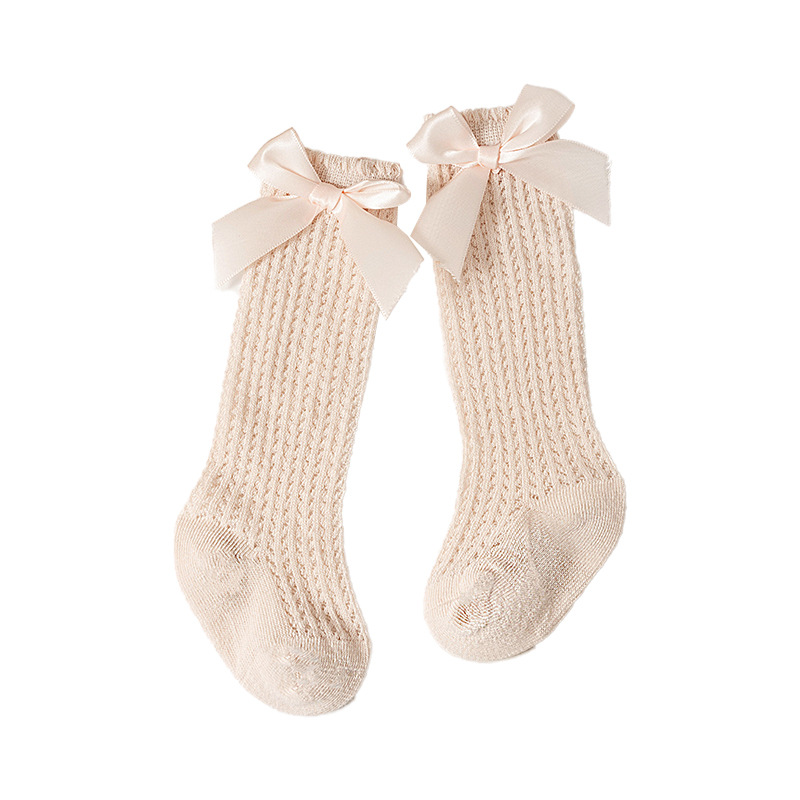 2025 Spring/Summer Mesh Baby Socks, Korean Style, Breathable, Princess-Style, Thin Mid-Calf Socks, Cotton Wholesale