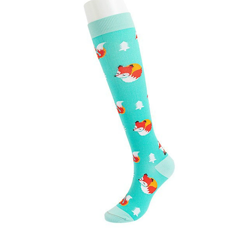 Compression Running Socks, Unisex Jacquard Knee-High Socks, Multiple Patterns, S/M & L/XL