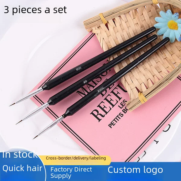 Wholesale three sets of nail sequins small tail rod hook flower line pen nail art painting pen pull line pen cross-border