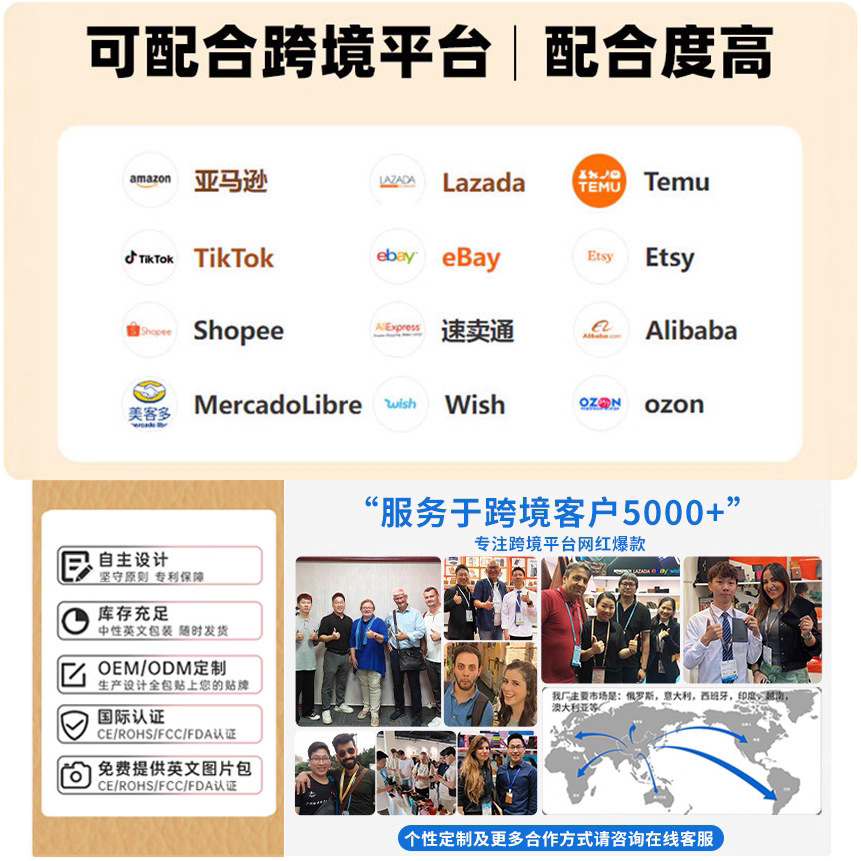 Caja de humectante de madera de cedro de regalo de alta gama de Amazon Caja de cigarrillos portátil de 3 piezas Estuche de cuero Caja de cigarros de cuero de negocios