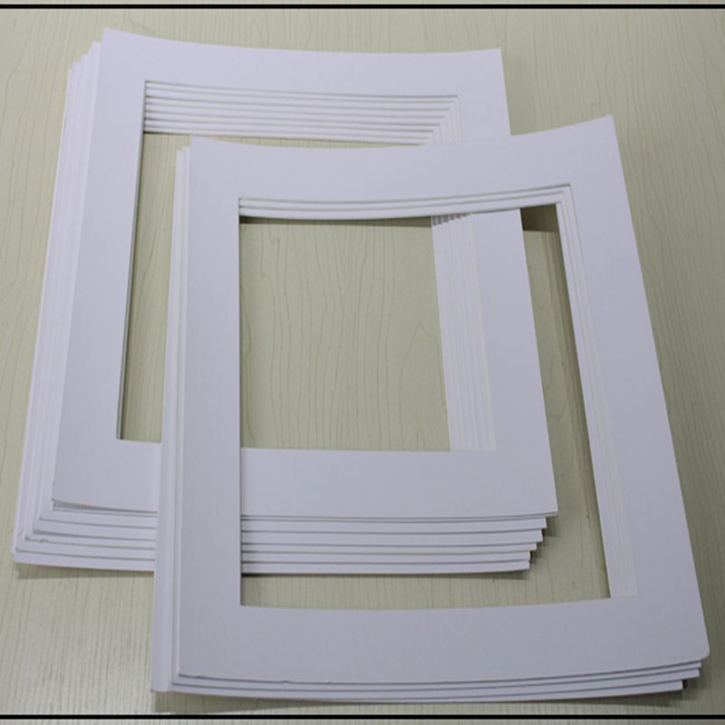 Photo Frame Special Mounted Cardboard White Black Rectangular Solid Wood Picture Frame Lining Paper Photo Accessories White Paper