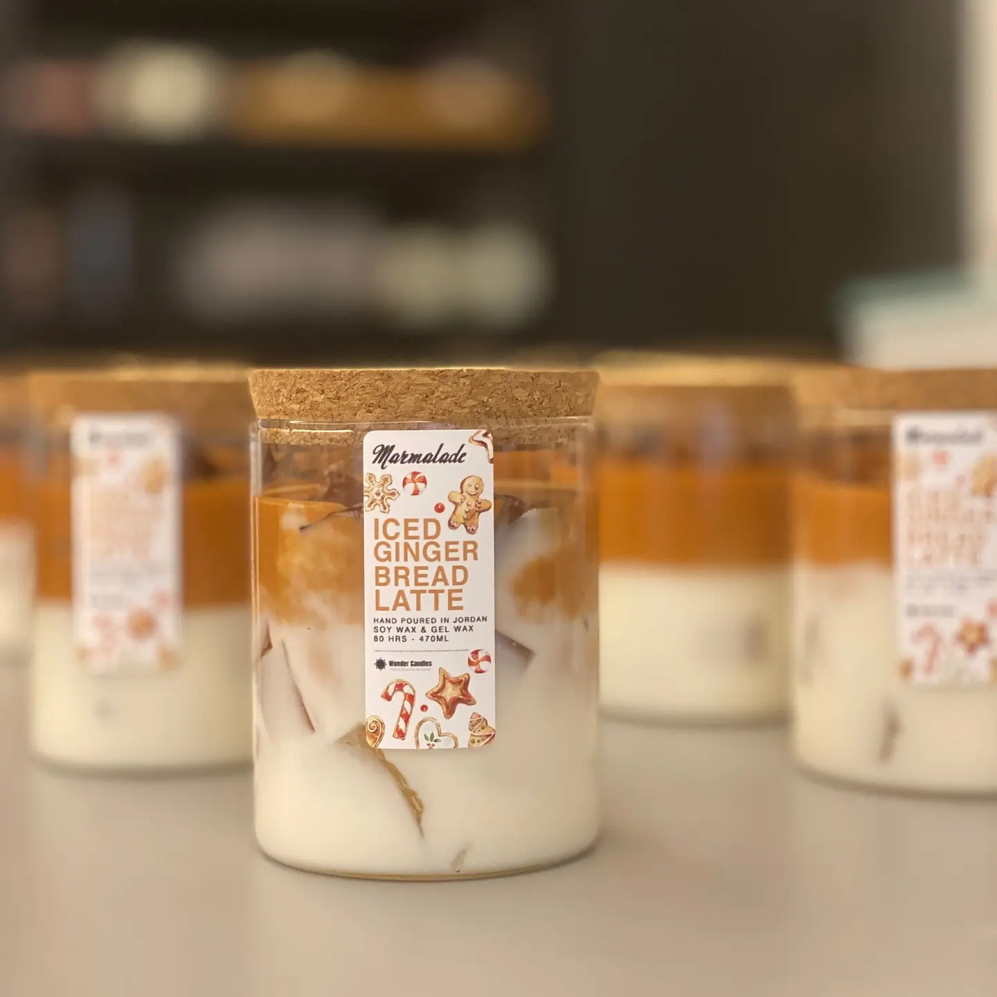 Vela perfumada de café helado Matcha, vela perfumada de cera de gelatina de vidrio de alta gama, recuerdo de vacaciones para el hogar