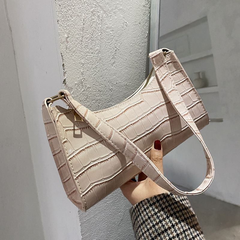 A Generation Embossed Underarm Bag Korean Summer Trend New Stone Pattern Candy Color Hand Carry One Shoulder Women's Bag