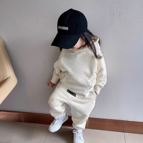 Champion Essentials Autumn/Winter FOG Unisex Kids Hooded Padded Sweatshirt Streetwear