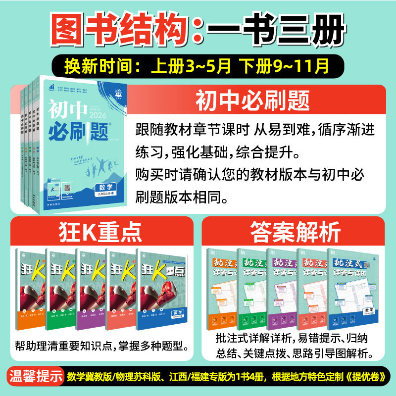 2025年秋中学校必答問題 中学7年生 中国語・数学・英語・物・化学・生物・政治・歴史・地理 第1巻・第2巻|undefined