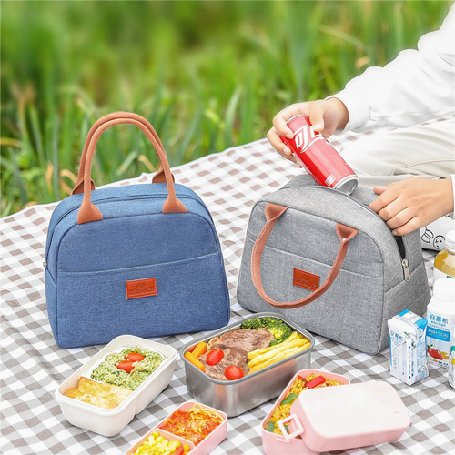 Cross-border new aluminum foil insulation bag wholesale lunch box bag portable lunch bag Oxford cloth printed lunch bag waterproof