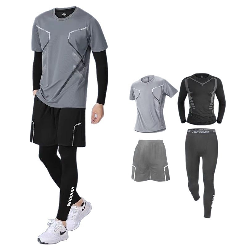 Trajes de acondicionamiento para hombres de verano rápido secado ropa deportiva nueva bicicleta al aire libre ropa de entrenamiento de bádminton pantalones ajustados